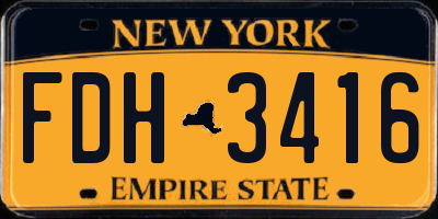 NY license plate FDH3416