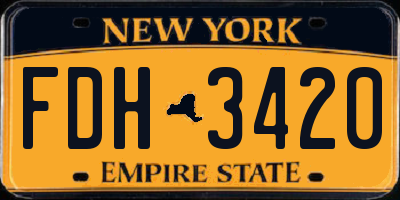 NY license plate FDH3420