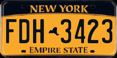 NY license plate FDH3423