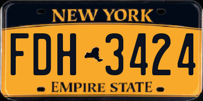 NY license plate FDH3424