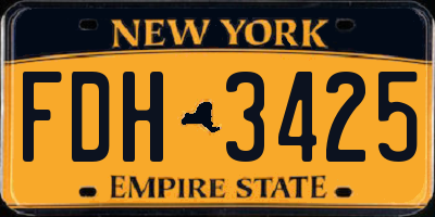 NY license plate FDH3425