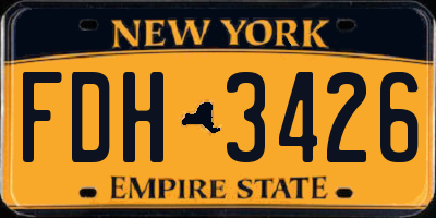 NY license plate FDH3426