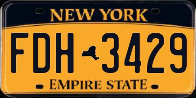 NY license plate FDH3429