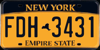 NY license plate FDH3431