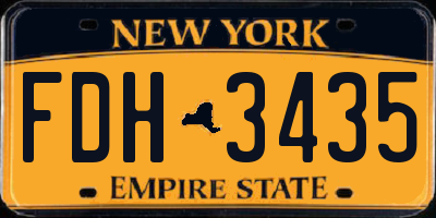 NY license plate FDH3435
