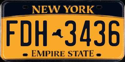 NY license plate FDH3436
