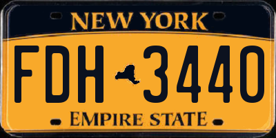 NY license plate FDH3440