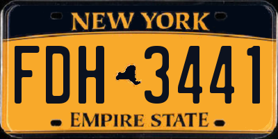 NY license plate FDH3441