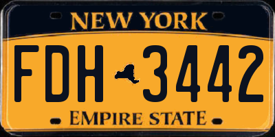 NY license plate FDH3442