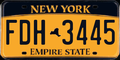NY license plate FDH3445
