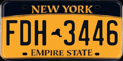 NY license plate FDH3446