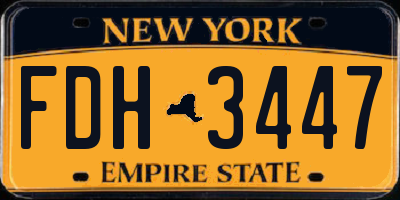 NY license plate FDH3447
