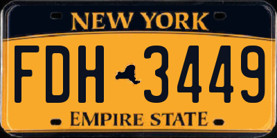 NY license plate FDH3449