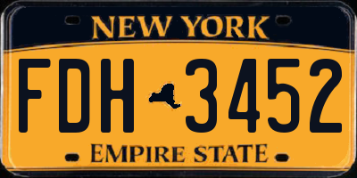 NY license plate FDH3452