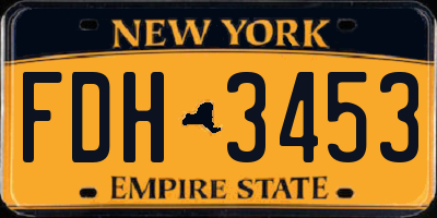 NY license plate FDH3453
