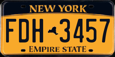 NY license plate FDH3457