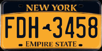 NY license plate FDH3458