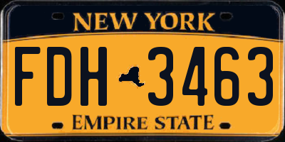 NY license plate FDH3463