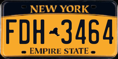NY license plate FDH3464