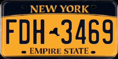 NY license plate FDH3469