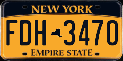 NY license plate FDH3470
