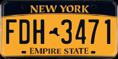 NY license plate FDH3471