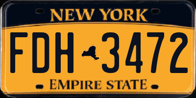 NY license plate FDH3472