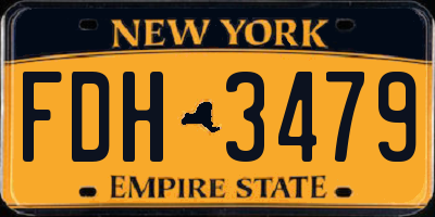 NY license plate FDH3479