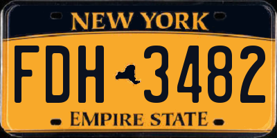 NY license plate FDH3482