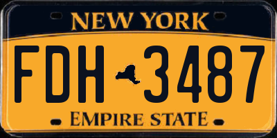 NY license plate FDH3487