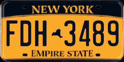 NY license plate FDH3489