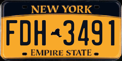 NY license plate FDH3491