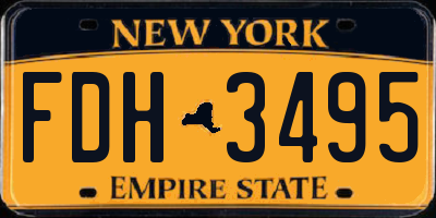 NY license plate FDH3495