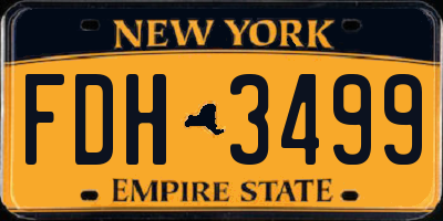 NY license plate FDH3499