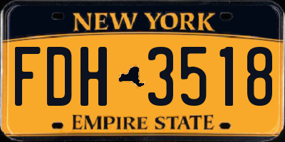 NY license plate FDH3518