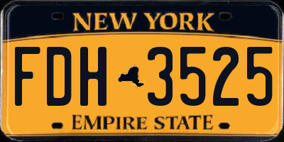 NY license plate FDH3525