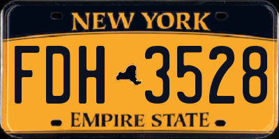 NY license plate FDH3528