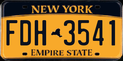 NY license plate FDH3541
