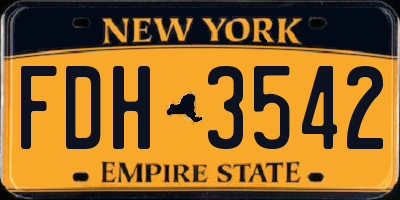 NY license plate FDH3542