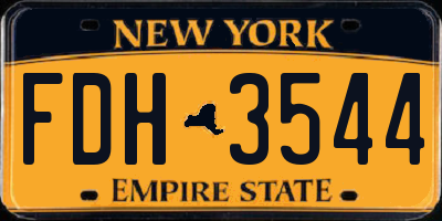 NY license plate FDH3544