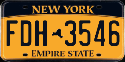 NY license plate FDH3546