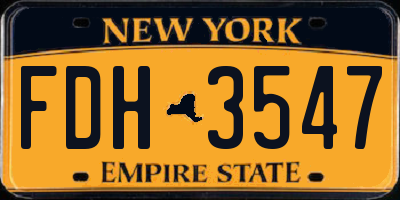NY license plate FDH3547
