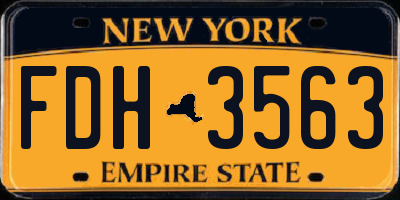 NY license plate FDH3563