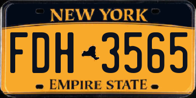NY license plate FDH3565