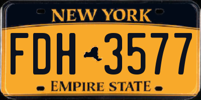 NY license plate FDH3577