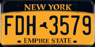 NY license plate FDH3579