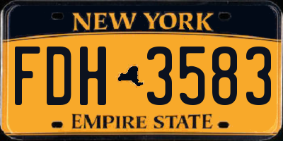 NY license plate FDH3583
