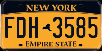 NY license plate FDH3585