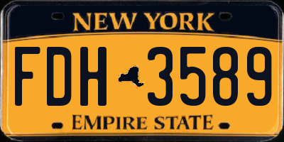 NY license plate FDH3589