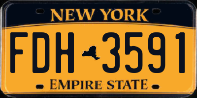 NY license plate FDH3591